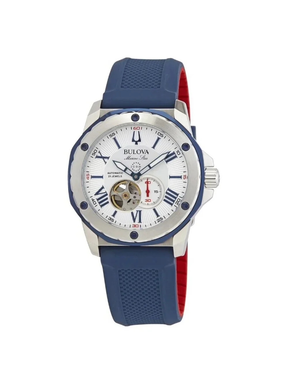 NWT Bulova Marine Star Automatic Silver White Dial Men's Watch